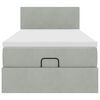 vidaXL Ottoman-Bett mit Matratze & LEDs Hellgrau 90x190 cm Samt