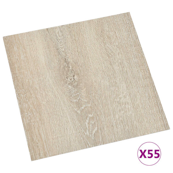 vidaXL Bodenplanken 55 pcs Beige 5,11 m&sup2; PVC
