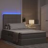 vidaXL Bett mit Stauraum und LED mit LED Taupe 120 x 190 cm Polyester