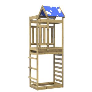 vidaXL Spielturm Braun 85 x 52,5 x 239 cm Massives impr&auml;gniertes Holz
