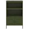 vidaXL Highboard Olivgrün 68x39x113 cm Stahl
