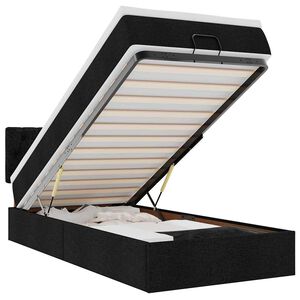 vidaXL Ottoman-Bett mit Matratze Schwarz 90x190 cm Stoff
