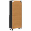 vidaXL Highboard Schwarz Eichen-Optik 69,5 x 34 x 180 cm Holzwerkstoff