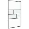 vidaXL Walk-in Duschwand Schwarz 80 x 195 x 0,5 cm Glas und Aluminium