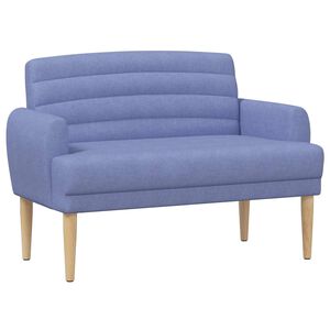 vidaXL Zweisitzer mit Knopfheftung Jeans blau 116 x 67 x 80 cm Stoff