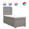 vidaXL Boxspringbett mit Matratze Taupe 90x190 cm Stoff