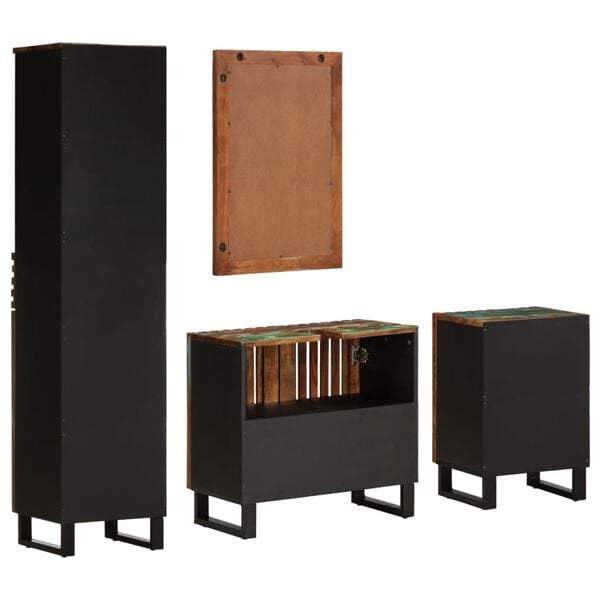 vidaXL 4-tlg. Badm&ouml;bel-Set Massivholz Akazie