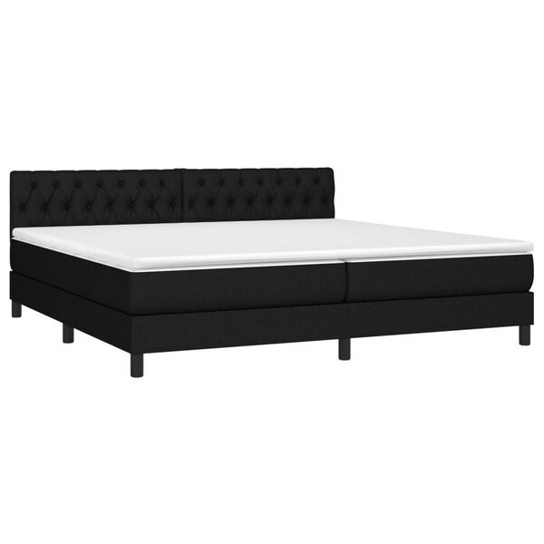 vidaXL Boxspringbett mit Matratze Schwarz 200x200 cm Stoff