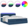 vidaXL Ottoman-Bett mit Matratze & LEDs Blau 160x200 cm Stoff