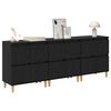 vidaXL Sideboards 3 pcs Schwarz Eichen-Optik 60 x 35 x 70 cm