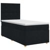 vidaXL Boxspringbett mit Matratze Schwarz 100 x 200 cm Stoff