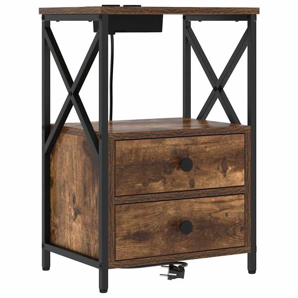 vidaXL Nachttisch Ger&auml;ucherte Eiche 40 x 31 x 60 cm Holzwerkstoff