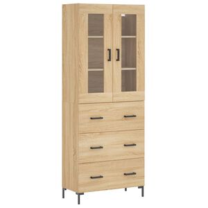 vidaXL Highboard Sonoma-Eiche 69,5x34x180 cm Holzwerkstoff
