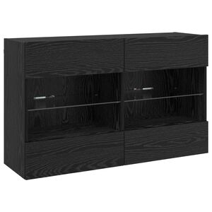 vidaXL TV-Wandschrank Schwarz Eichen-Optik 98,5 x 30 x 60,5 cm