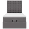 vidaXL Ottoman-Bett mit Matratze Grau 80x200 cm Kunstleder