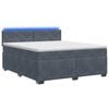 vidaXL Boxspringbett mit Matratze und LED Dunkelgrau 160 x 200 cm Samt