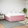 vidaXL Boxspringbett mit Matratze Rosa 180x200 cm Samt