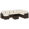 vidaXL 9-tlg. Garten-Sofagarnitur mit Kissen Braun Poly Rattan