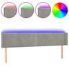 vidaXL LED Kopfteil Hellgrau 183x16x78/88 cm Samt
