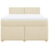 vidaXL Boxspringbett mit Matratze Creme 140x200 cm Stoff