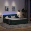 vidaXL Bett mit Stauraum und LED mit LED Dunkelgr&uuml;n 160 x 200 cm Samt