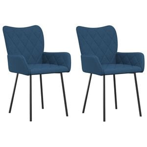vidaXL Esszimmerst&uuml;hle 2 Stk. Blau Stoff