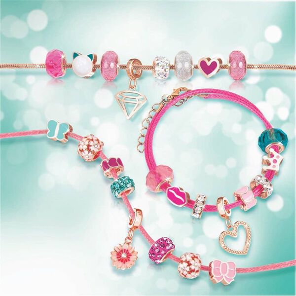 make it real 27-tlg. Armb&auml;nder-Bastelset Halo Charms Think Pink