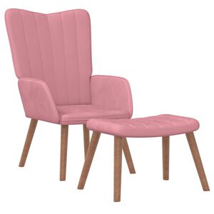 vidaXL Relaxsessel mit Hocker Rosa Samt