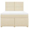 vidaXL Boxspringbett mit Matratze Creme 140x190 cm Stoff