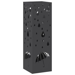 vidaXL Regenschirmst&auml;nder Schwarz 15,5 x 15,5 x 49 cm Stahl
