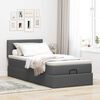 vidaXL Ottoman-Bett mit Matratze Dunkelgrau 90x190 cm Stoff