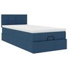 vidaXL Ottoman-Bett mit Matratze Blau 80x200 cm Stoff
