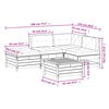 vidaXL 5-tlg. Garten-Lounge-Set mit Kissen Massivholz Douglasie