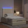 vidaXL Ottoman-Bett mit Matratze & LEDs Creme 120x190 cm Stoff