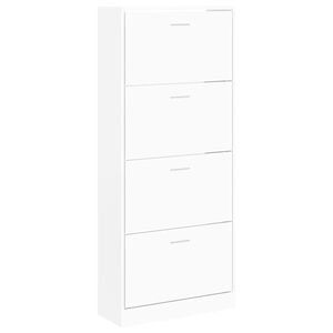 vidaXL Schuhschrank Wei&szlig; 63x24x147 cm Holzwerkstoff