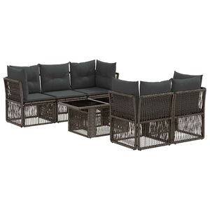 vidaXL Gartensofa-set 6 stk. Grau Poly-Rattan