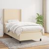 vidaXL Boxspringbett mit Matratze Creme 100x200 cm Stoff