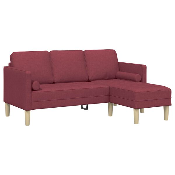 vidaXL Sofa Set 2 pcs Weinrot 173 x 131 x 67 cm Stoff