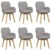 vidaXL Drehstuhl Esszimmer 6 Stk. Boucl&eacute; Hellgrau 54 x 58 x 87 cm