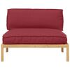 vidaXL Sofa Set mit Kissen Weinrot 120 x 80 x 69 cm Massivholz Akazie