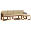 vidaXL Outdoor-Sofagarnitur 5 pcs Natur und Beige Polyester