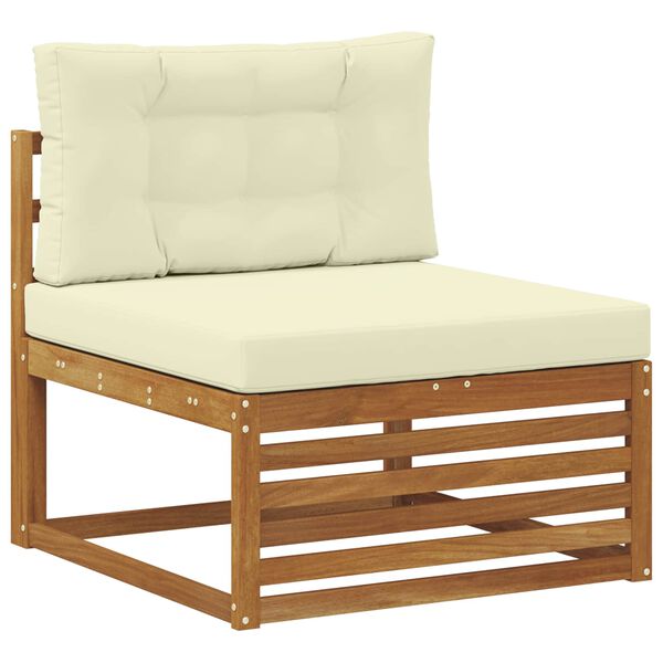 vidaXL Outdoor-Sofagarnitur mit Kissen 7 pcs Natur und Creme