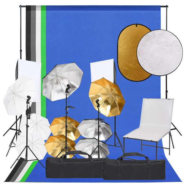vidaXL Fotostudio-Set mit Beleuchtung, Aufnahmetisch und Reflektor