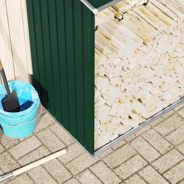 vidaXL Brennholzlager Verzinkter Stahl 330x84x152 cm Gr&uuml;n