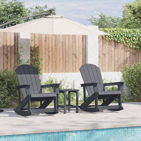 vidaXL Garten-Lounge-Set 3 pcs Hellgrau HDPE
