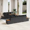 vidaXL Garten-Sofa-Set mit Speicher 8 pcs Schwarz Poly Rattan