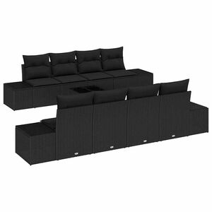 vidaXL Garten-Sofa-Set 8 stk. Schwarz Poly-Rattan