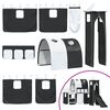 vidaXL Kinderloftbett Wei&szlig; und Schwarz 99,5 x 190 cm Metall