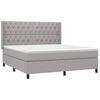 vidaXL Boxspringbett mit Matratze Hellgrau 160x200 cm Stoff