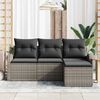 vidaXL Gartensofa-set Grau Poly-Rattan